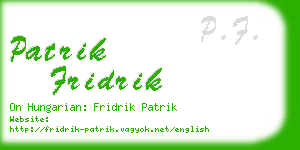 patrik fridrik business card